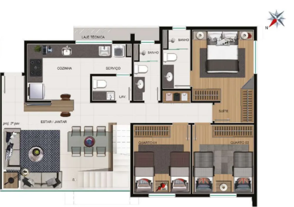 Cobertura, 3 quartos, 115 m² - Foto 8