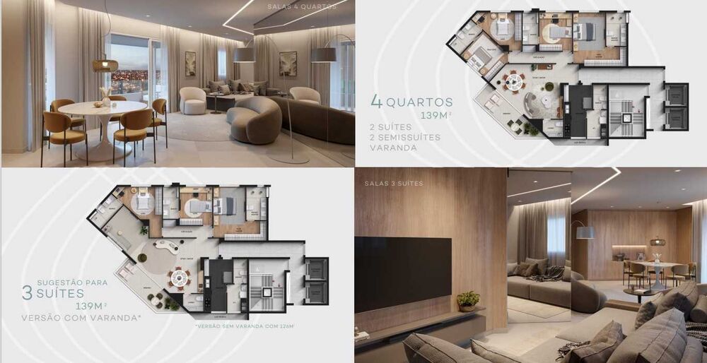 Apartamento à venda com 4 quartos, 140m² - Foto 1