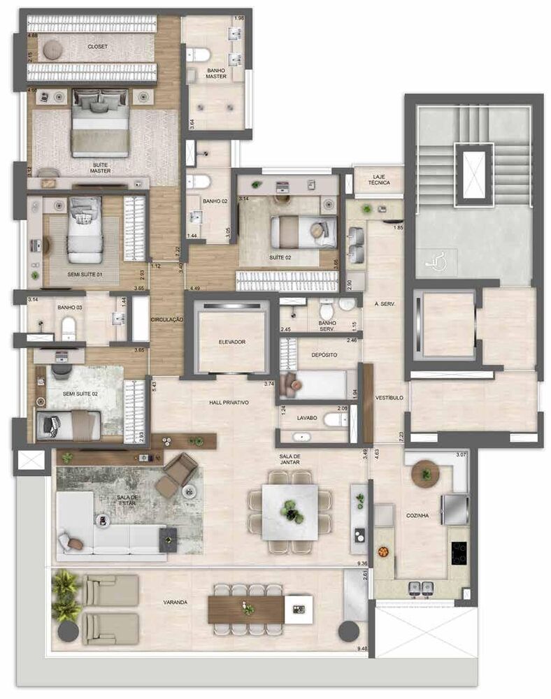 Apartamento à venda com 4 quartos, 199m² - Foto 4