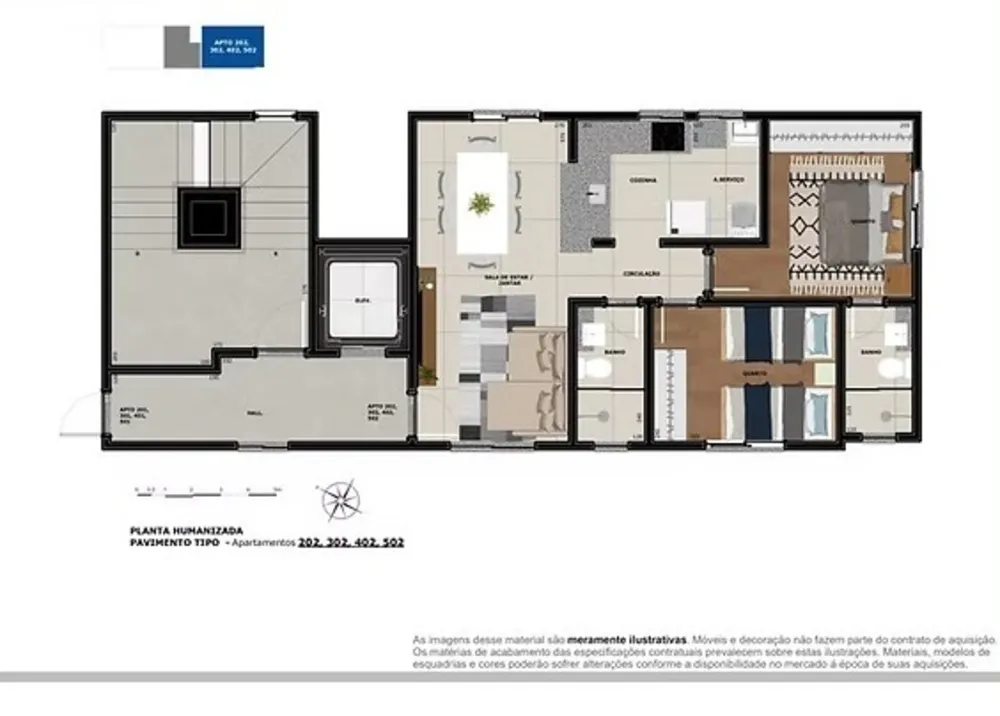Apartamento, 2 quartos, 54 m² - Foto 3
