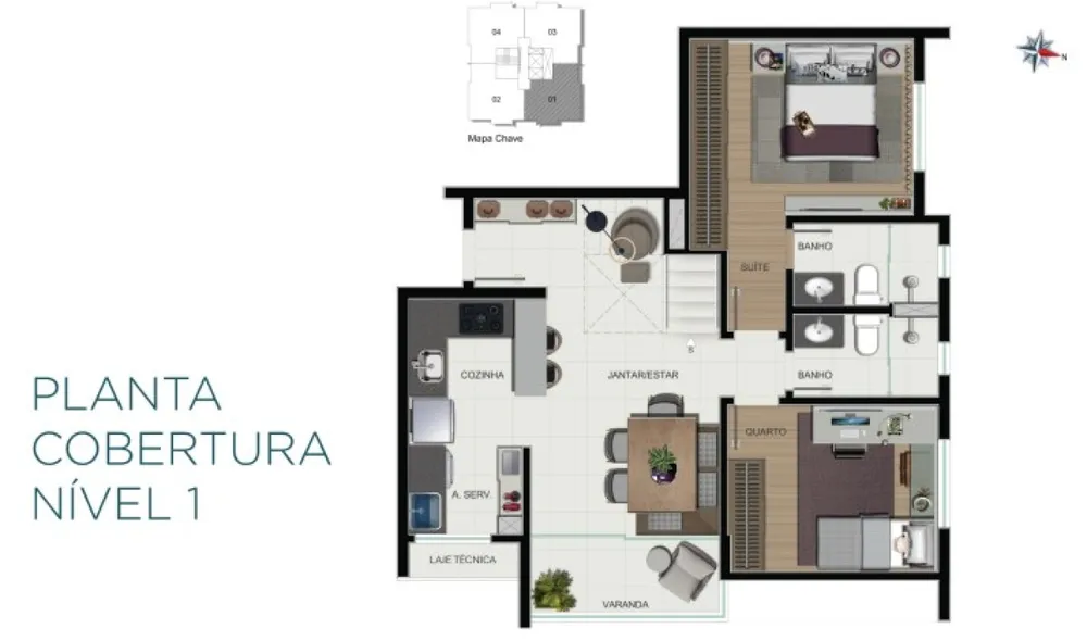 Cobertura, 2 quartos, 80 m² - Foto 9