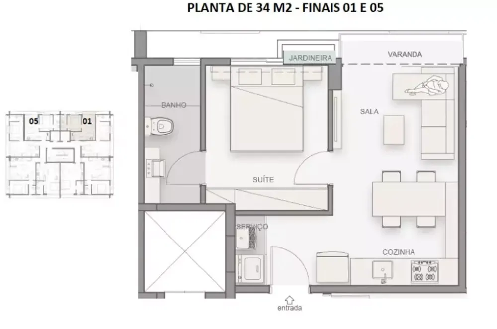 Apartamento, 1 quarto, 34 m² - Foto 5