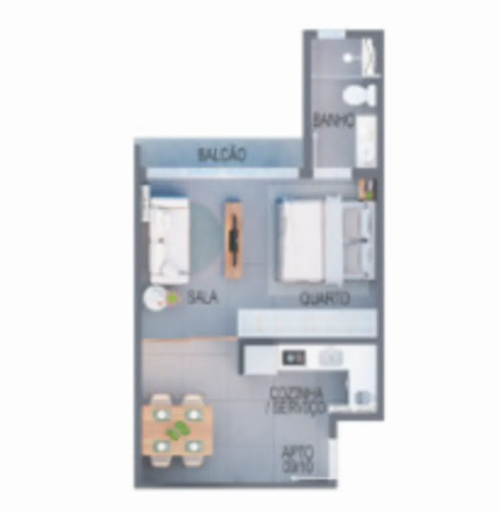 Apartamento, 1 quarto, 47 m² - Foto 1
