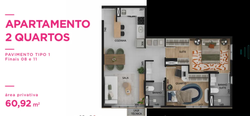 Apartamento, 2 quartos, 61 m² - Foto 9