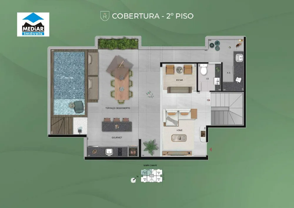 Cobertura, 3 quartos, 99 m² - Foto 1