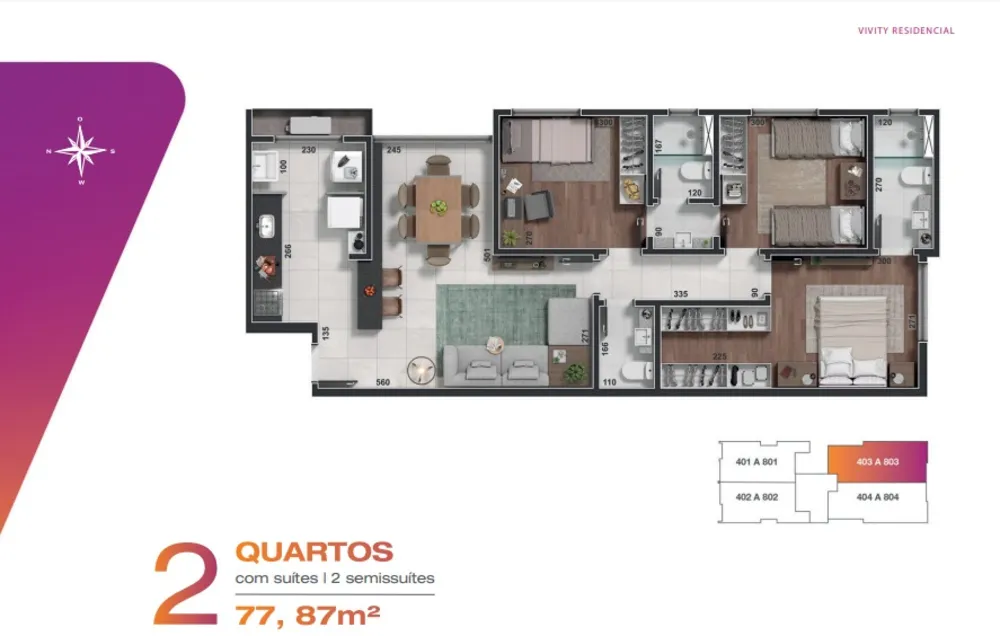 Apartamento, 3 quartos, 78 m² - Foto 1