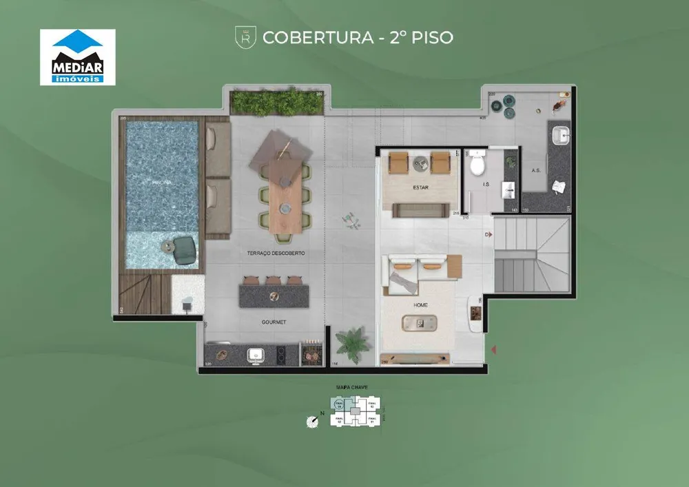 Cobertura, 3 quartos, 99 m² - Foto 3