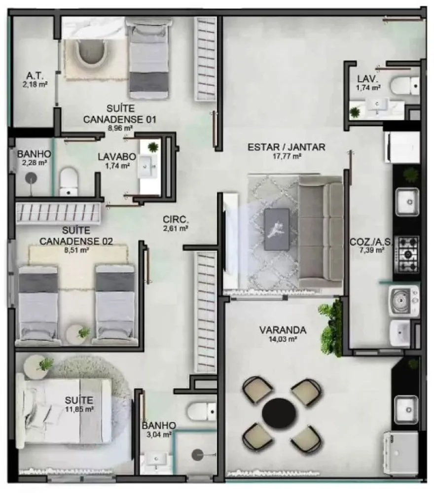 Apartamento, 3 quartos, 86 m² - Foto 10
