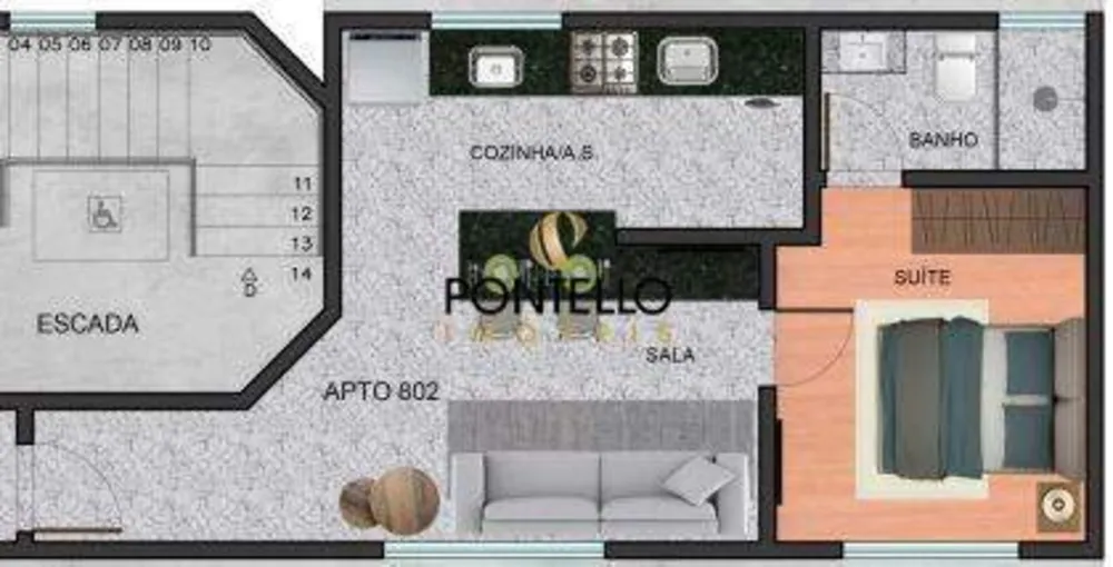 Apartamento, 1 quarto, 38 m² - Foto 8