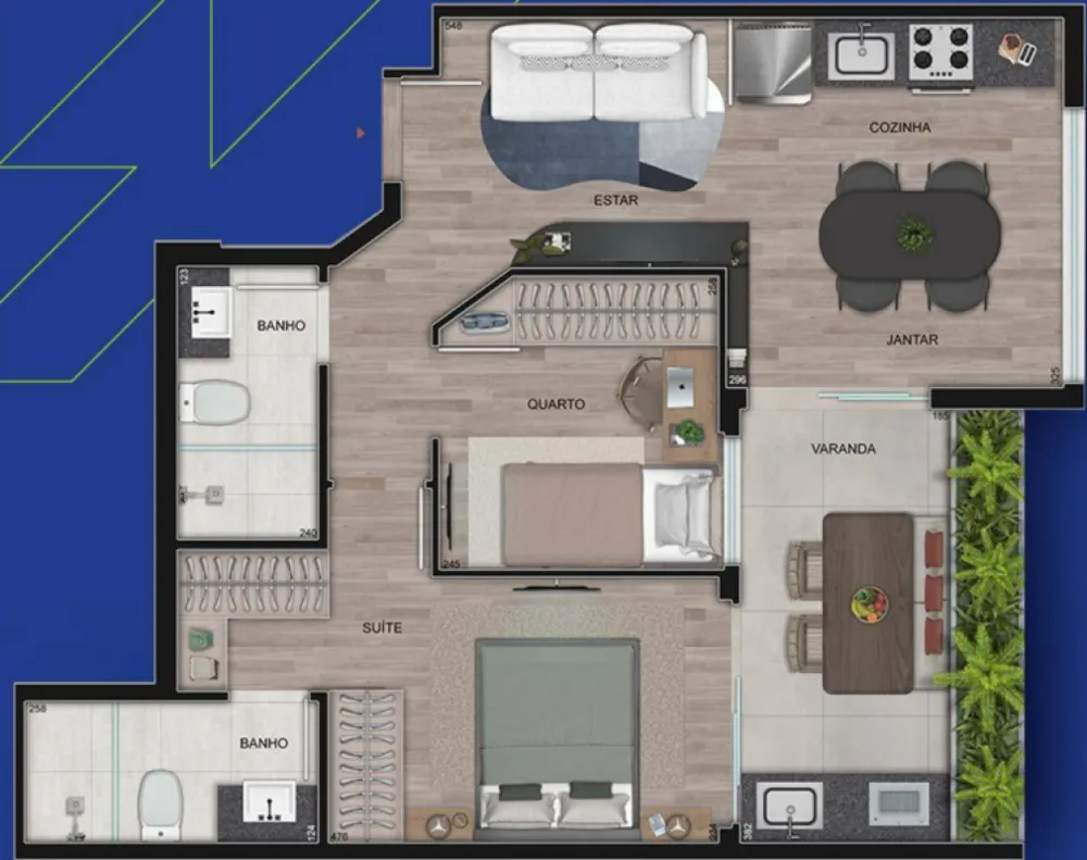 Apartamento, 2 quartos, 61 m² - Foto 1