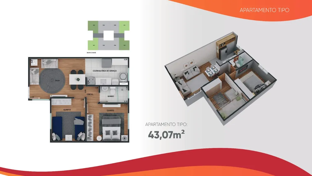 Apartamento, 2 quartos, 44 m² - Foto 8