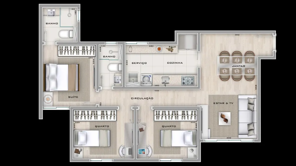 Apartamento, 3 quartos, 74 m² - Foto 1