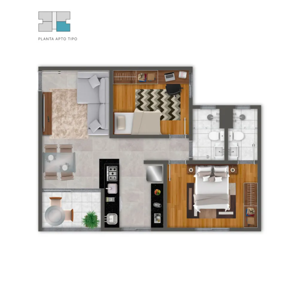Apartamento, 2 quartos, 56 m² - Foto 7
