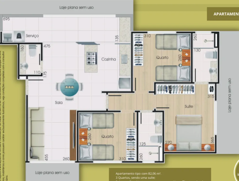 Apartamento, 3 quartos, 82 m² - Foto 1