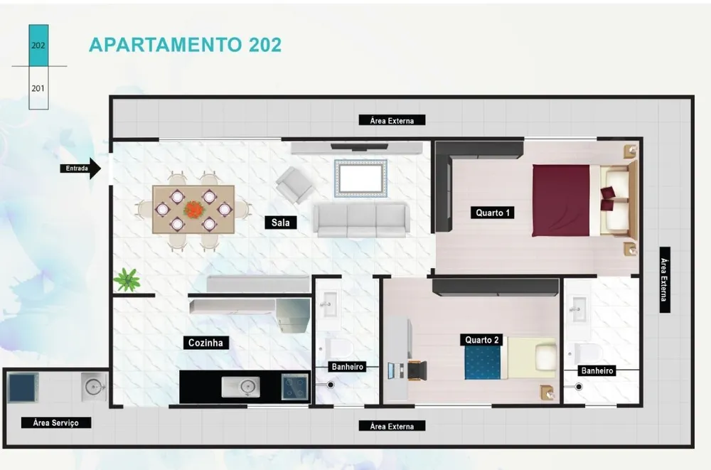 Apartamento, 3 quartos, 53 m² - Foto 3