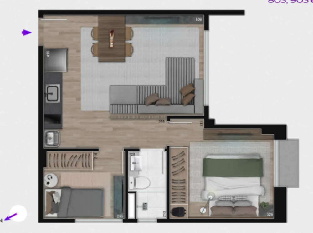 Apartamento, 2 quartos, 43 m² - Foto 3