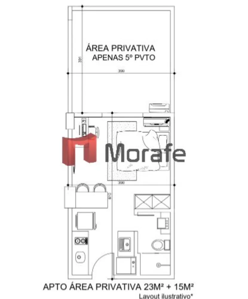 Flat/Apart Hotel, 1 quarto, 23 m² - Foto 13