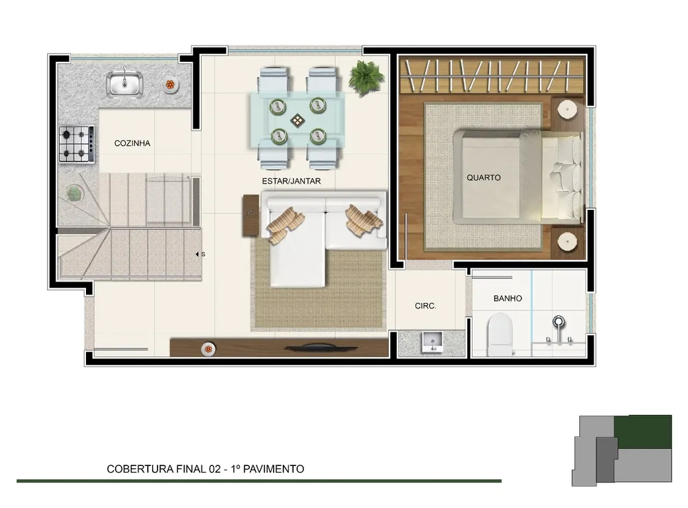 Cobertura, 1 quarto, 75 m² - Foto 7
