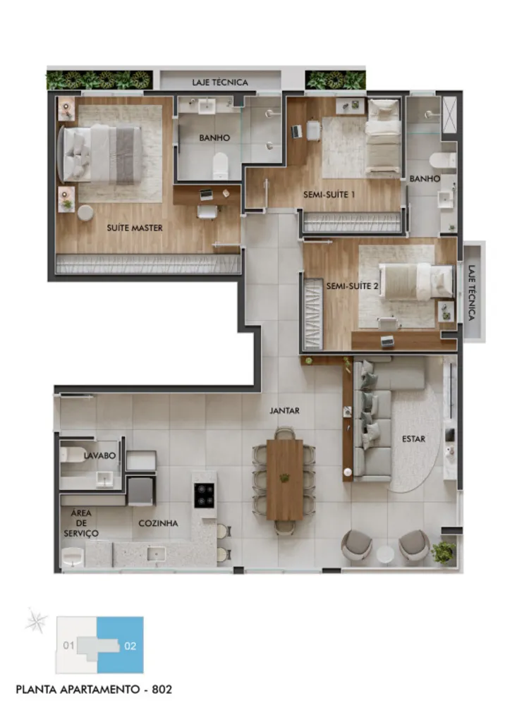 Cobertura, 3 quartos, 111 m² - Foto 9