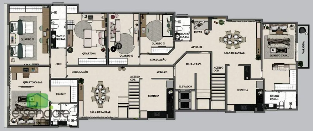 Apartamento, 3 quartos, 68 m² - Foto 5