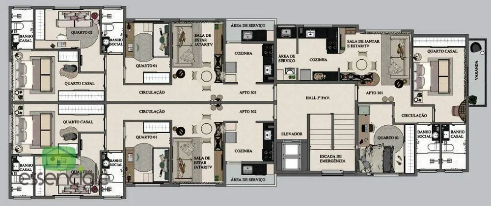 Apartamento, 3 quartos, 68 m² - Foto 8