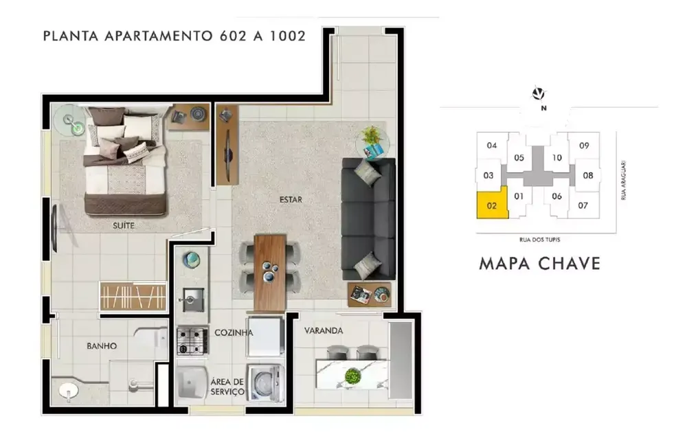 Apartamento, 1 quarto, 39 m² - Foto 2