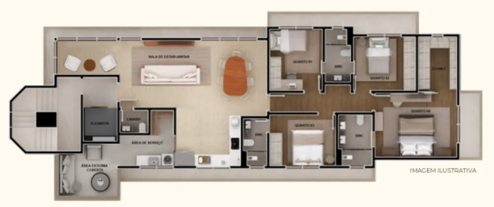 Apartamento, 4 quartos, 142 m² - Foto 3