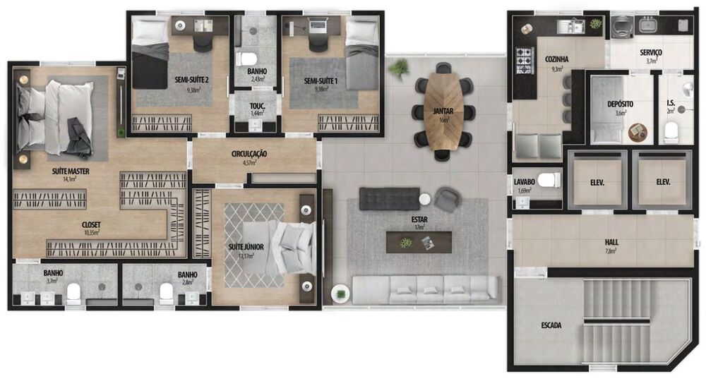 Cobertura à venda com 4 quartos, 199m² - Foto 1
