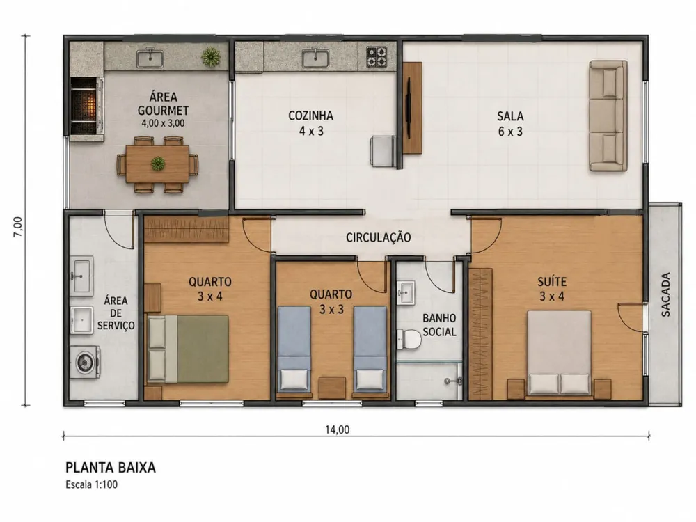 Casa, 3 quartos, 120 m² - Foto 2