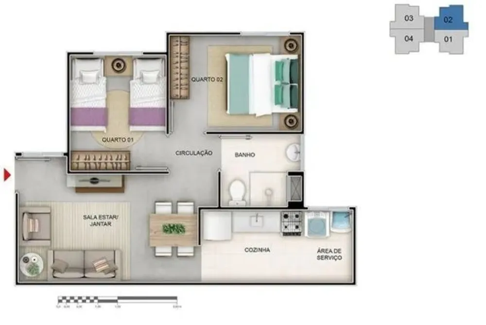 Apartamento, 2 quartos, 74 m² - Foto 1