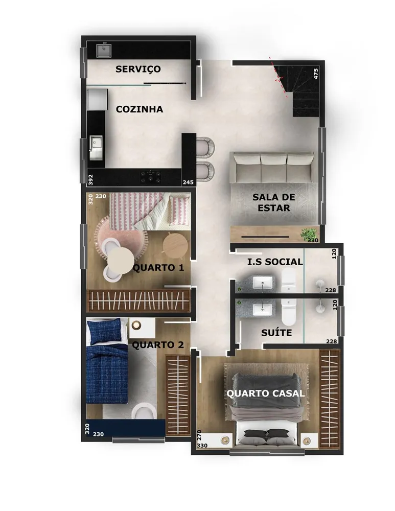 Apartamento, 3 quartos, 76 m² - Foto 3