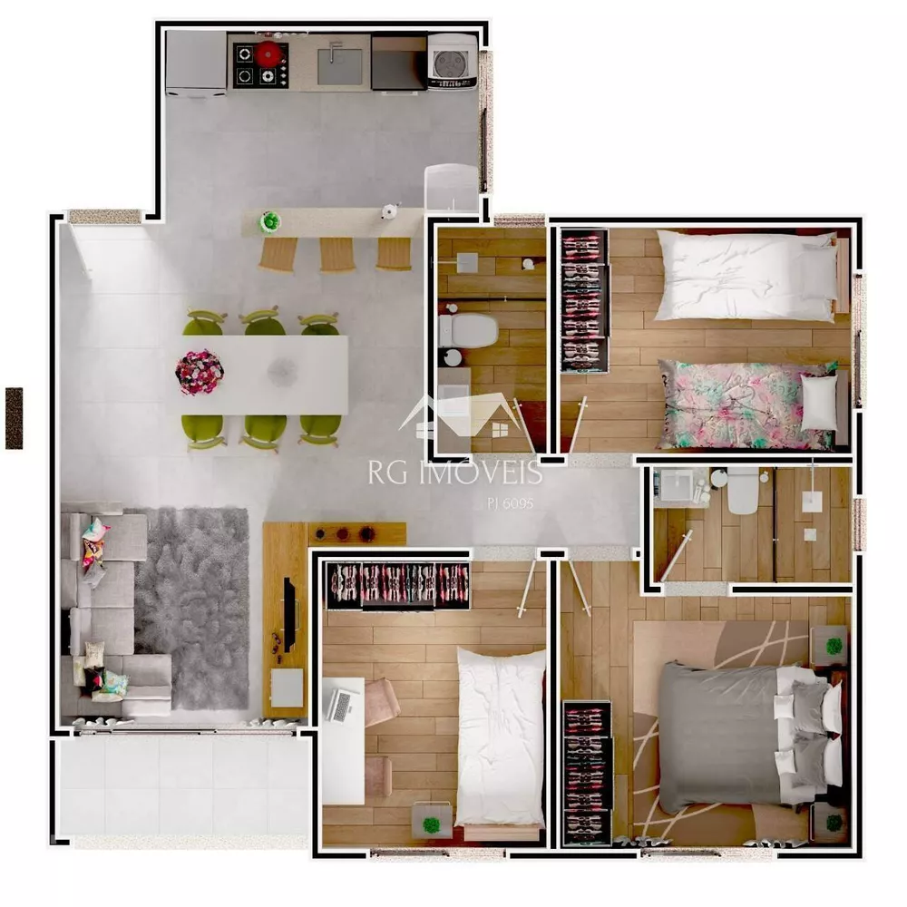 Apartamento à venda com 3 quartos, 72m² - Foto 2