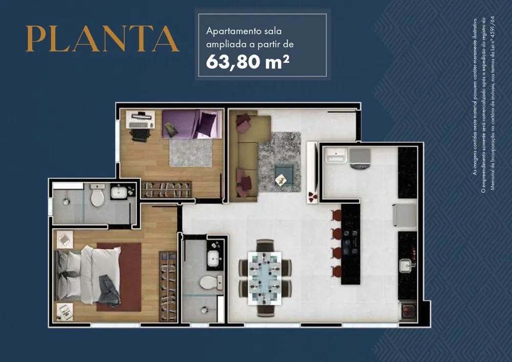 Apartamento, 2 quartos, 55 m² - Foto 3