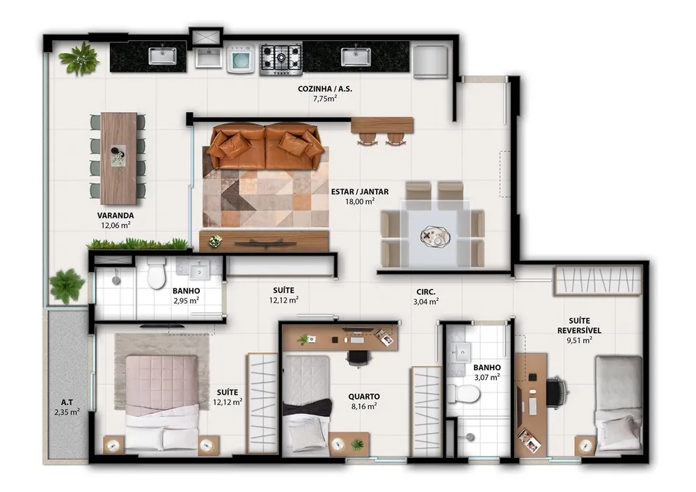 Apartamento, 3 quartos, 87 m² - Foto 12