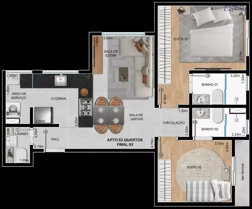 Apartamento, 2 quartos, 61 m² - Foto 8