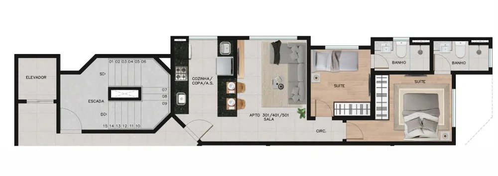 Apartamento, 2 quartos, 54 m² - Foto 7