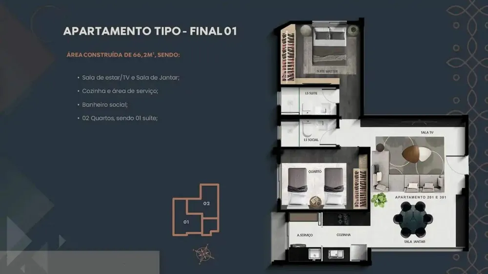 Cobertura, 2 quartos, 85 m² - Foto 3