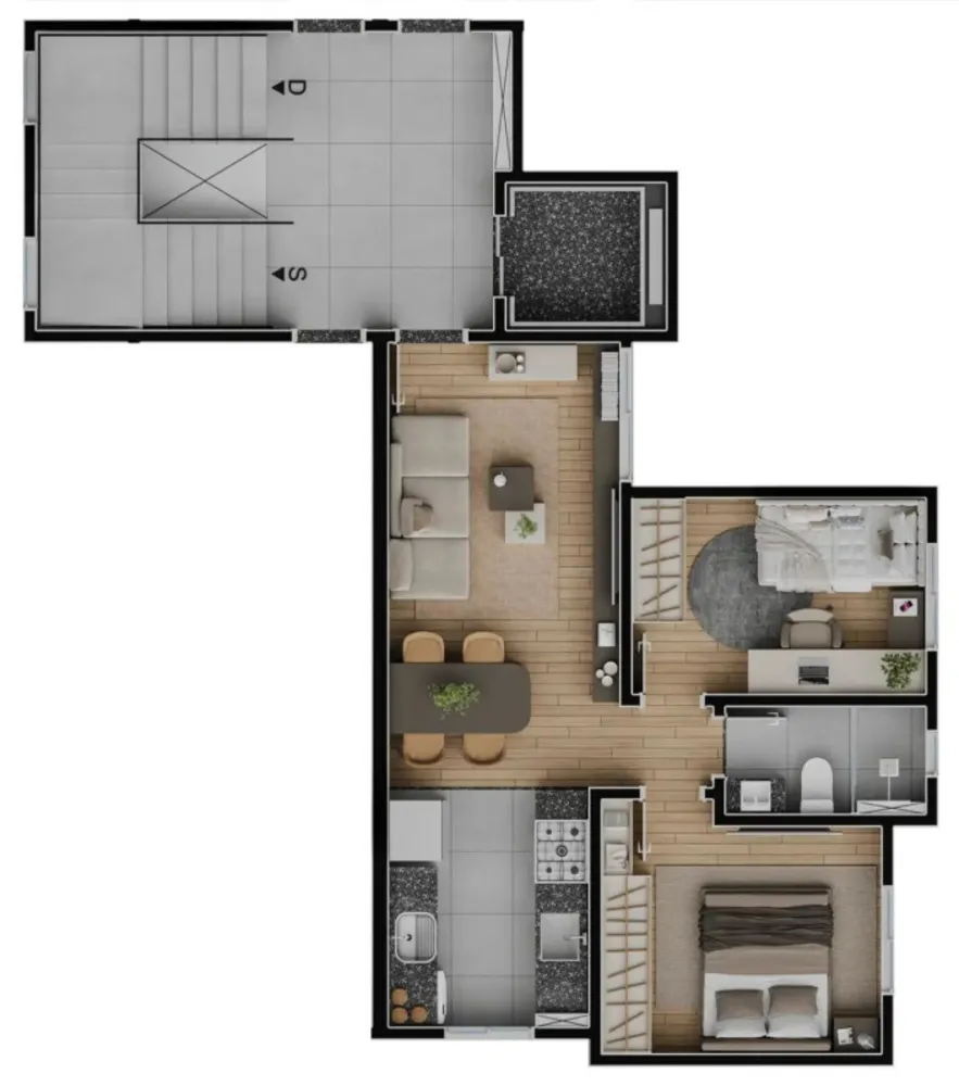Apartamento, 2 quartos, 52 m² - Foto 4