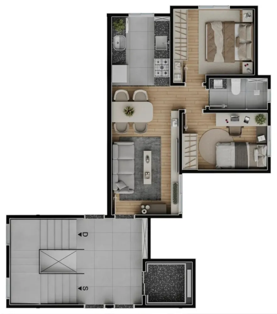 Apartamento, 2 quartos, 52 m² - Foto 6