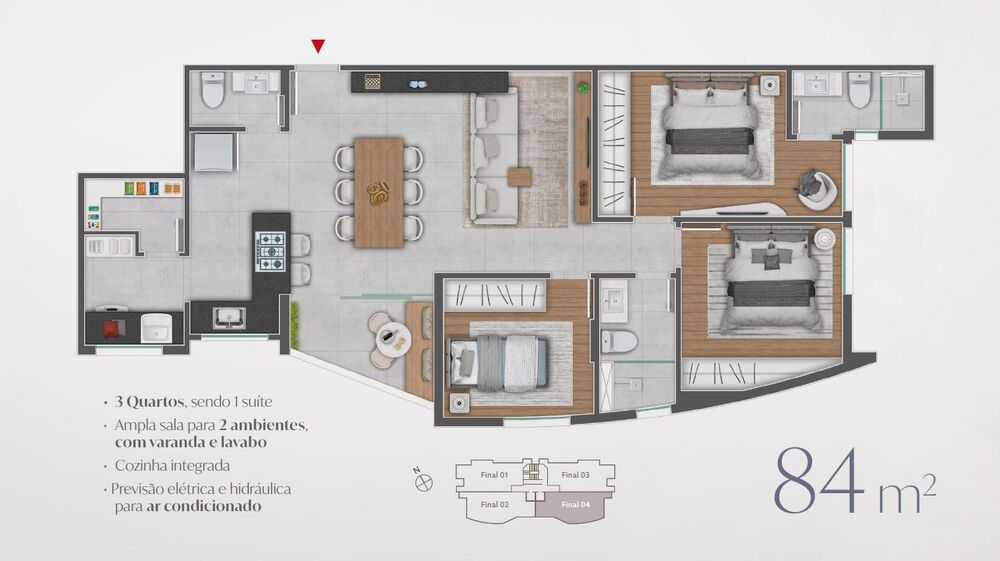 Apartamento à venda com 3 quartos, 84m² - Foto 11