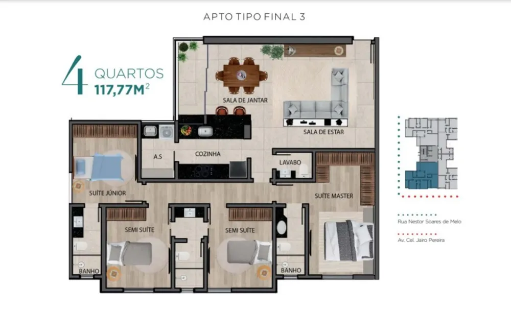 Apartamento, 4 quartos, 118 m² - Foto 1
