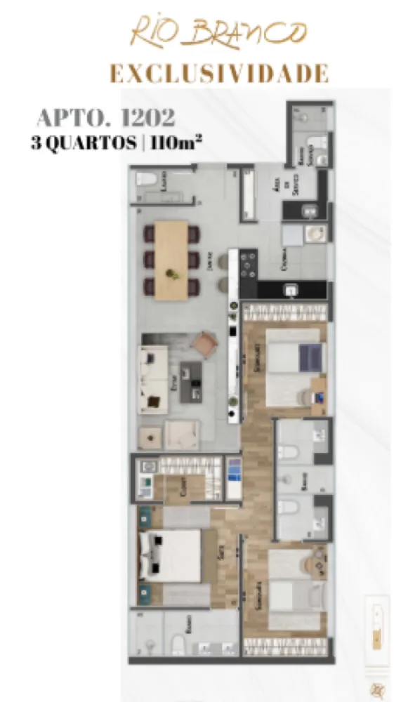 Apartamento, 3 quartos, 110 m² - Foto 2
