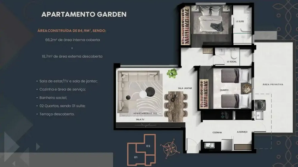 Apartamento, 2 quartos, 66 m² - Foto 4