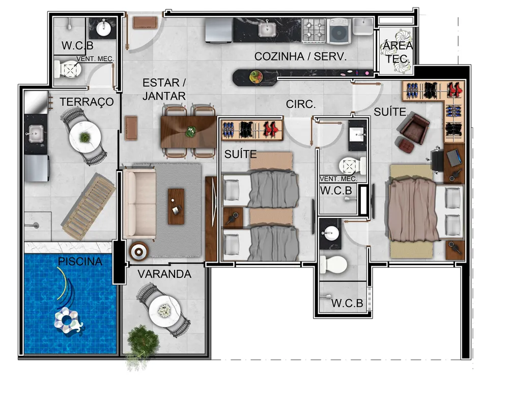 Cobertura, 2 quartos, 84 m² - Foto 3