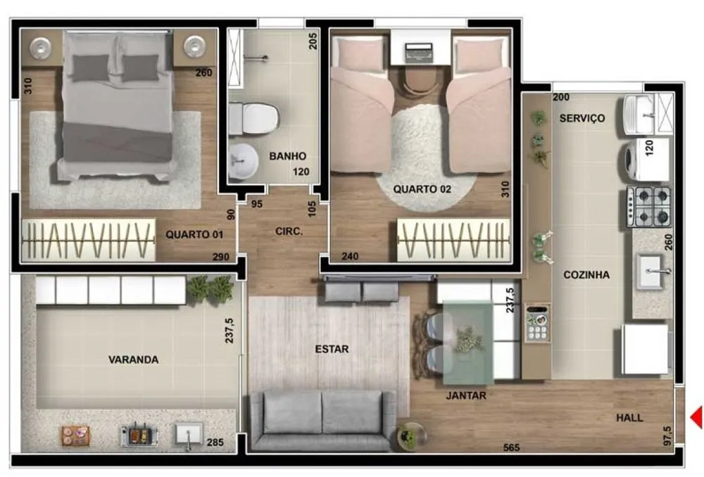 Apartamento, 2 quartos, 51 m² - Foto 12