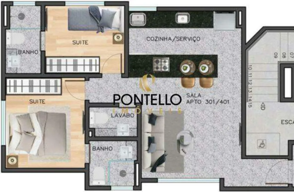 Apartamento, 2 quartos, 55 m² - Foto 12