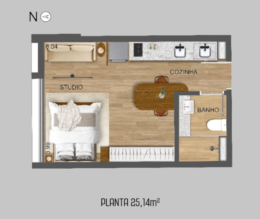 Apartamento, 1 quarto, 28 m² - Foto 9