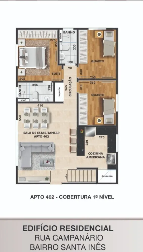 Cobertura, 3 quartos, 68 m² - Foto 3