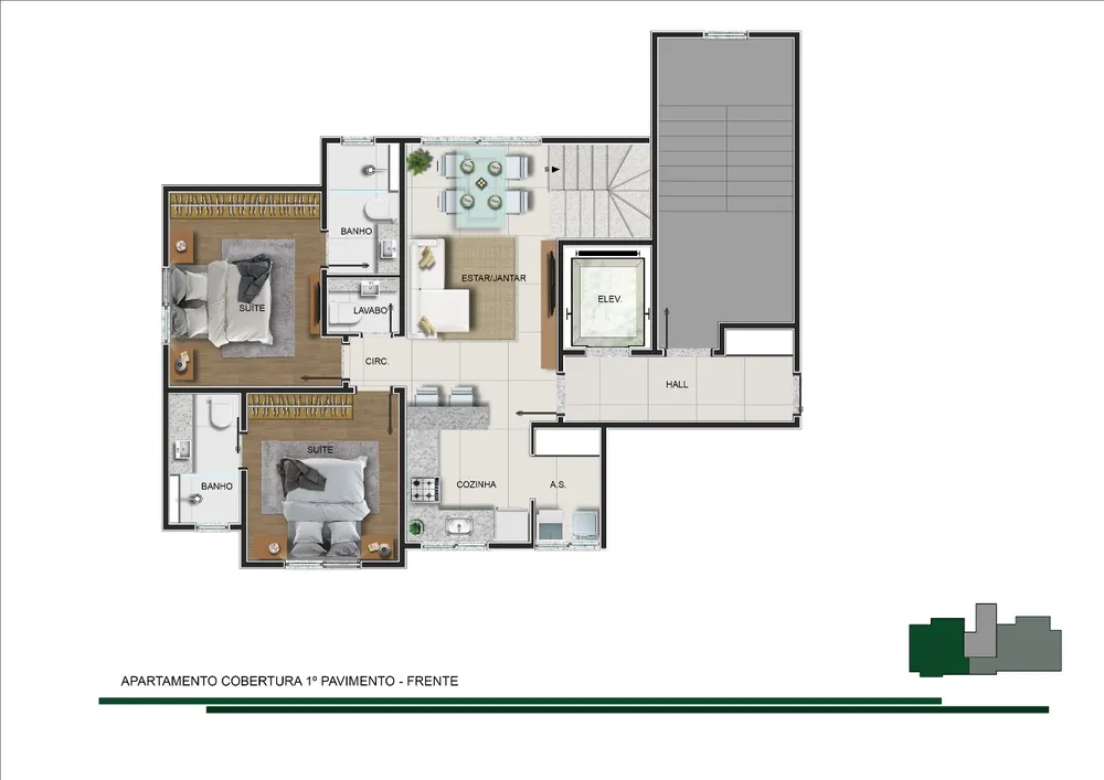 Apartamento, 2 quartos, 119 m² - Foto 2