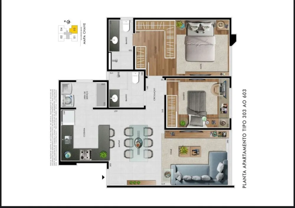 Apartamento, 2 quartos, 67 m² - Foto 2